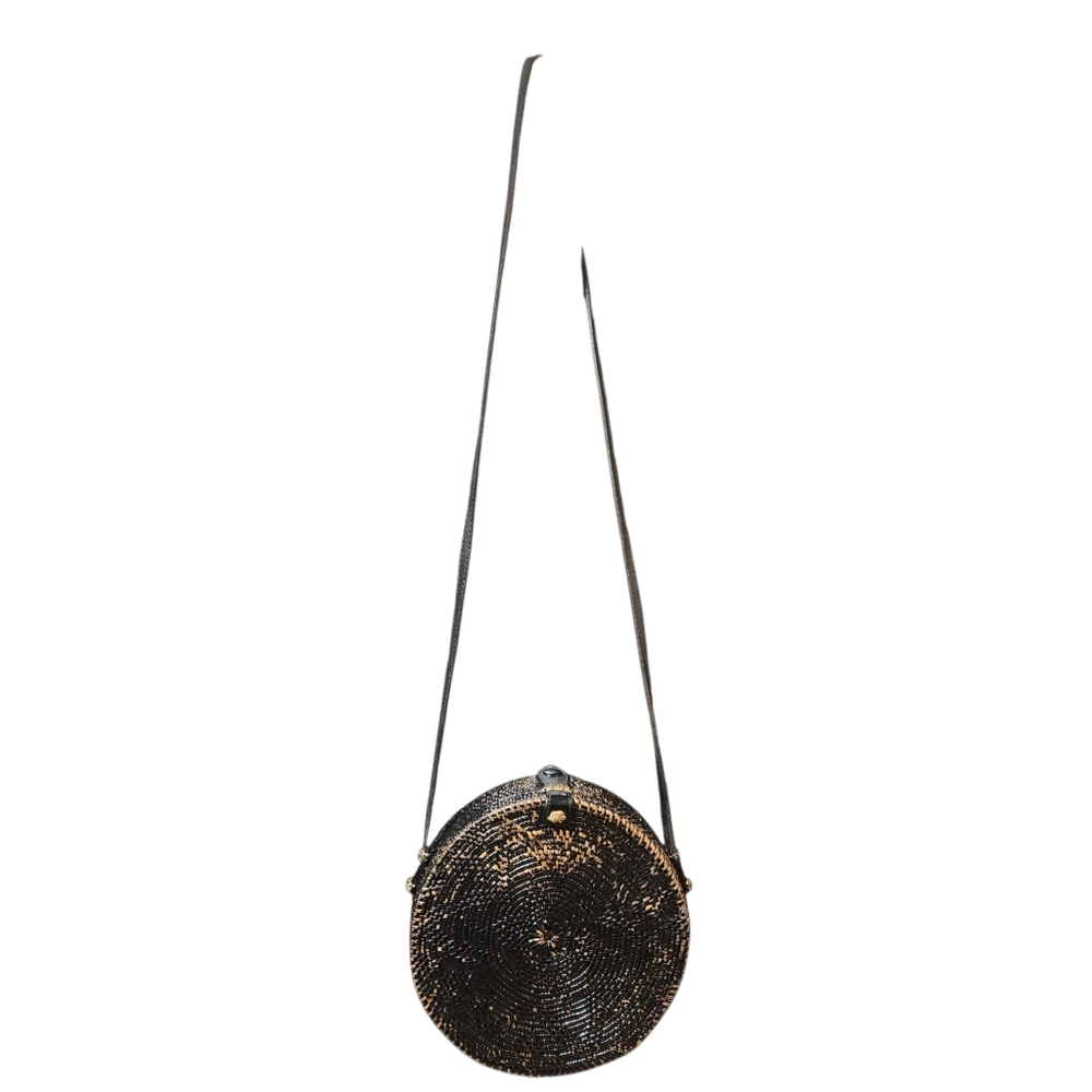 Chic Black Woven Crossbody Bag